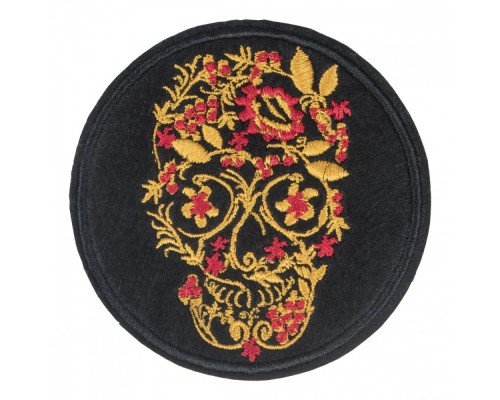 Patch Skull Khokhloma (80x80 mm)