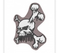 Patch PVC Skull and Bones Brown