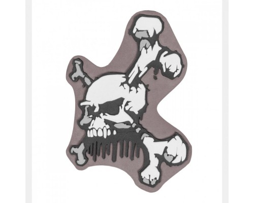 Patch PVC Skull and Bones Brown