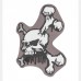 Patch PVC Skull and Bones Brown
