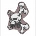 Patch PVC Skull and Bones Brown