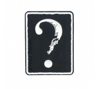 Patch PVC Skull - question mark white