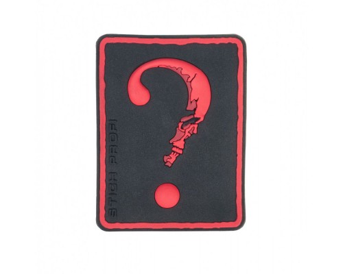 Patch PVC Skull - question mark red
