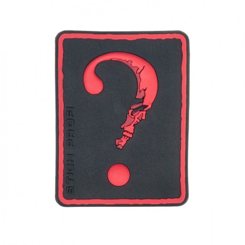 Patch PVC Skull - question mark red