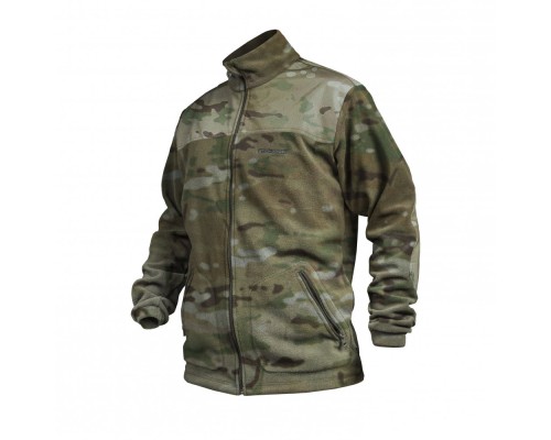 Fleece sweatshirt Stich Profi with overlays and stand-up collar