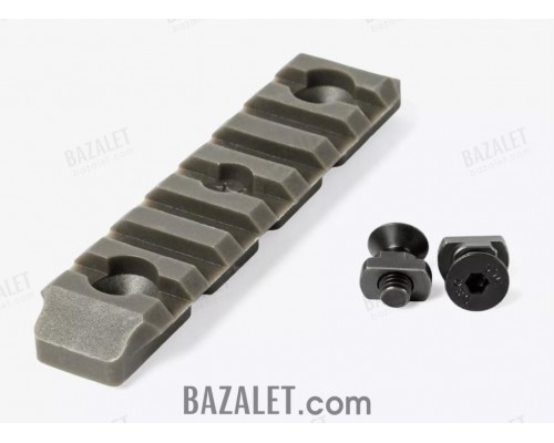 M-Lok Picatinny rail 7 slots, glass-filled polyamide, ODG (Olive Drab Green)