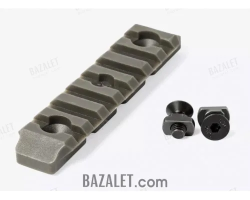 M-Lok Picatinny rail 7 slots, glass-filled polyamide, ODG (Olive Drab Green)