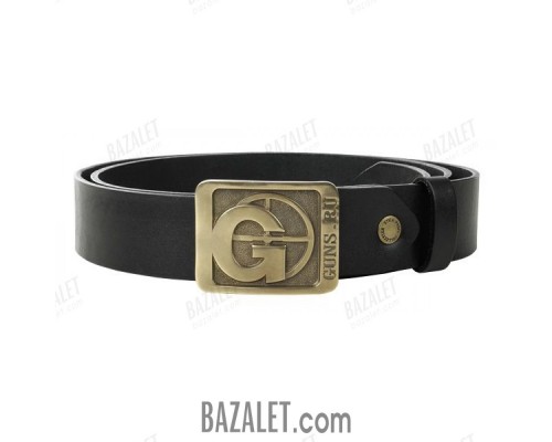 Belt with brass buckle