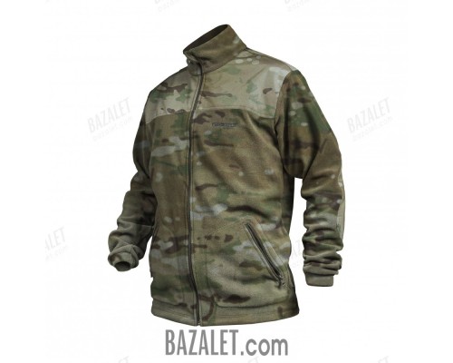 Fleece sweatshirt with pads and stand collar