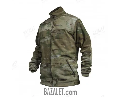 Fleece sweatshirt with pads and stand collar