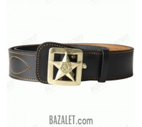 Officer belt with star, hammer and sickle buckle