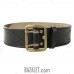 Harness belt with stamped brass buckle