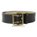 Harness belt with stamped brass buckle