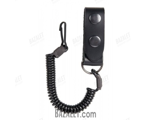 Twisted sidearm cord with leather loop