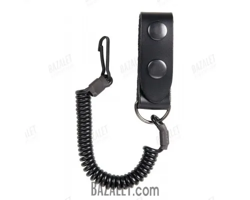 Twisted sidearm cord with leather loop