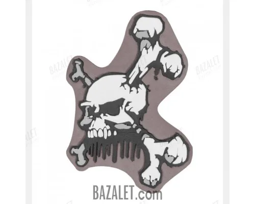 Patch PVC Skull and Bones Brown