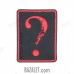 Patch PVC Skull - question mark red