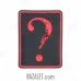 Patch PVC Skull - question mark red