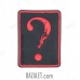Patch PVC Skull - question mark red
