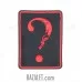 Patch PVC Skull - question mark red