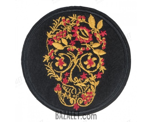 Patch Skull Khokhloma (80x80 mm)