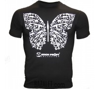 Black t-shirt, butterfly print