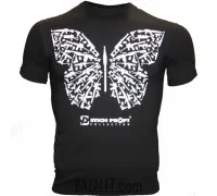 Black t-shirt, butterfly print
