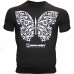 Black t-shirt, butterfly print