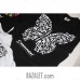 Black t-shirt, butterfly print