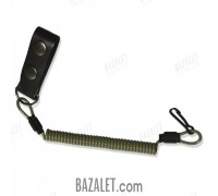 Twisted retention lanyard with loop, olive