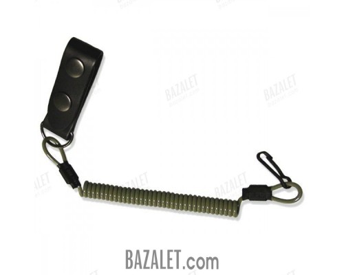 Twisted retention lanyard with loop, olive