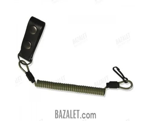 Twisted retention lanyard with loop, olive