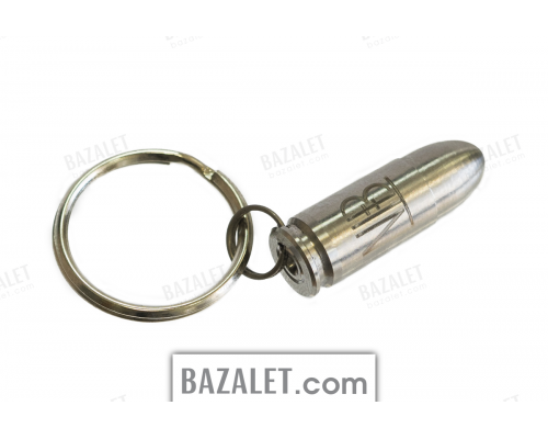 Zenitco Titanium Keychain - Cartridge-Shaped Souvenir Fob (9x19)