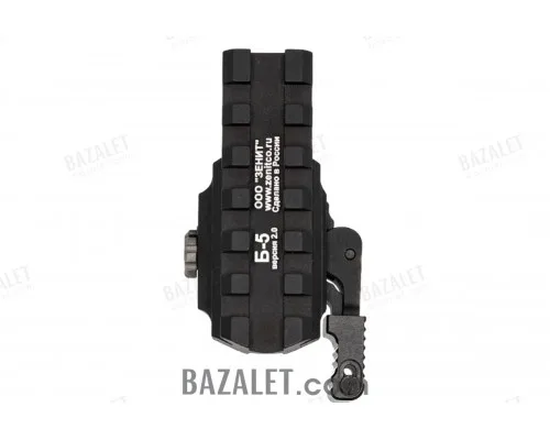Zenitco B-5 QD Riser Mount V2.0 - See-Through Picatinny-to-Picatinny Riser Adapter with Quick-Detach Lever (Black)