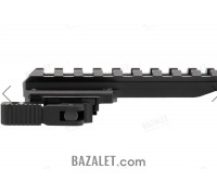 Zenitco B-5U QD Riser Mount - See-Through Picatinny-to-Picatinny Riser Adapter with Quick-Detach Lever (Black)