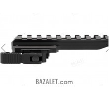 Zenitco B-5U QD Riser Mount - See-Through Picatinny-to-Picatinny Riser Adapter with Quick-Detach Lever (Black)