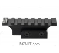 Zenitco B-18 Rear Sight Rail - CNC D16T Aluminum Picatinny Adapter for AKS-74U Rear Sight (Black, Desert & Golden Khaki)