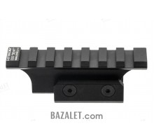 Zenitco B-18 Rear Sight Rail - CNC D16T Aluminum Picatinny Adapter for AKS-74U Rear Sight (Black, Desert & Golden Khaki)