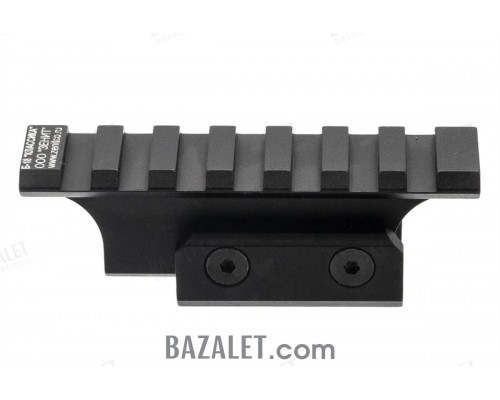 Zenitco B-18 Rear Sight Rail - CNC D16T Aluminum Picatinny Adapter for AKS-74U Rear Sight (Black, Desert & Golden Khaki)