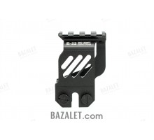 Zenitco B-22 Rear Sight Rail Mount - CNC D16T Aluminum Picatinny Bracket Over the Rear Sight Block for AK-Pattern Handguards (Black, Desert & Golden Khaki)