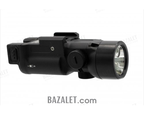 Zenitco Klesch-1 + LTsU (Red) LED Flashlight (Gen 1.1) - CNC D16T Aluminum White-Light Illuminator with Integrated Red Aiming Module, Full & Compact Kits (Black)