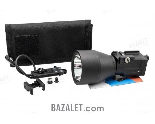 Zenitco Klesch-2U-IK IR LED Flashlight - CNC D16T Aluminum Infrared Illuminator with Quick-Detach Picatinny Mount, 60 mm Reflector, up to 500 m (Black)