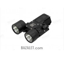 Zenitco Klesch-Lider Dual-Spectrum LED Flashlight - CNC D16T Aluminum IR + White Illuminator with Picatinny Mount, Rechargeable 18650 (Black)