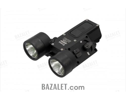 Zenitco Klesch-Lider Dual-Spectrum LED Flashlight - CNC D16T Aluminum IR + White Illuminator with Picatinny Mount, Rechargeable 18650 (Black)