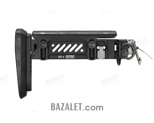 Zenitco PT-1 Telescopic Folding Stock - CNC D16T Aluminum Adjustable Skeleton Stock with Interchangeable Adapter for AK-Pattern Carbines (Black, Golden Khaki & Green)