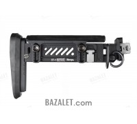 Zenitco PT-1 Vepr Telescopic Folding Stock - CNC D16T Aluminum Adjustable Skeleton Stock for Vepr RPK-Pattern Carbines (Black)