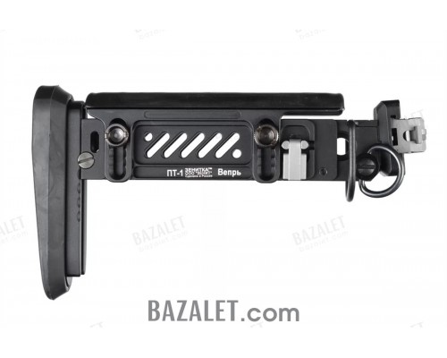 Zenitco PT-1 Vepr Telescopic Folding Stock - CNC D16T Aluminum Adjustable Skeleton Stock for Vepr RPK-Pattern Carbines (Black)