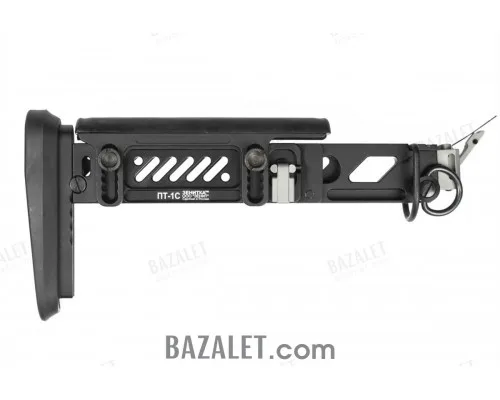 Zenitco PT-1S Telescopic Folding Stock - CNC D16T Aluminum Adjustable Skeleton Stock with Interchangeable Adapter for Short-Barrel Civilian Carbines (Black, Golden Khaki & Desert)