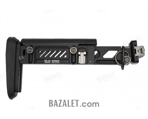 Zenitco PT-1S Vepr Telescopic Folding Stock - CNC D16T Aluminum Adjustable Skeleton Stock for Vepr RPK-Pattern Carbines (Black & Golden Khaki)