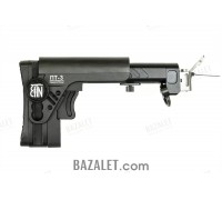 Zenitco PT-3 Telescopic Folding Stock - CNC D16T Aluminum & Steel Adjustable Tubular Stock with Interchangeable Adapter for AK-Pattern Carbines (Black)